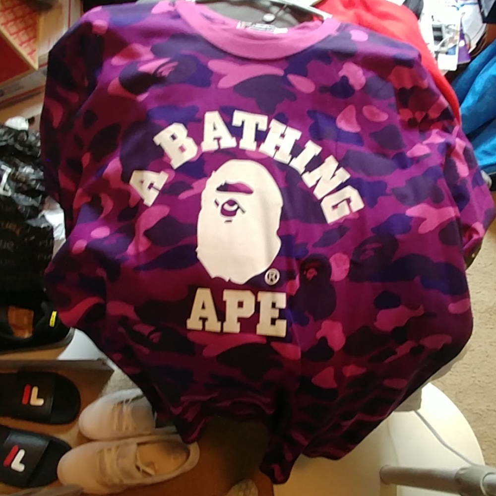 Bathing Ape BAPE tshirt bape camo purple